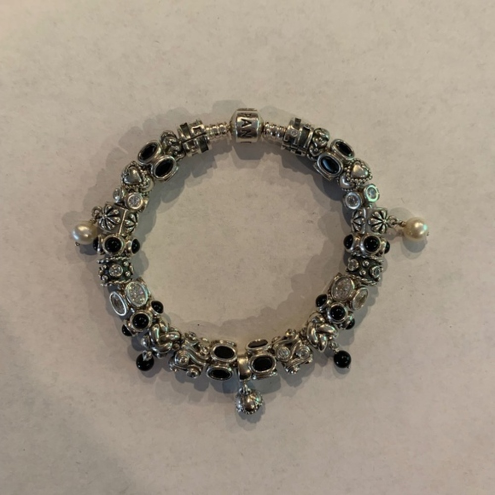 Pandora 8 inch Silver Charm Bracelet with 27 charms